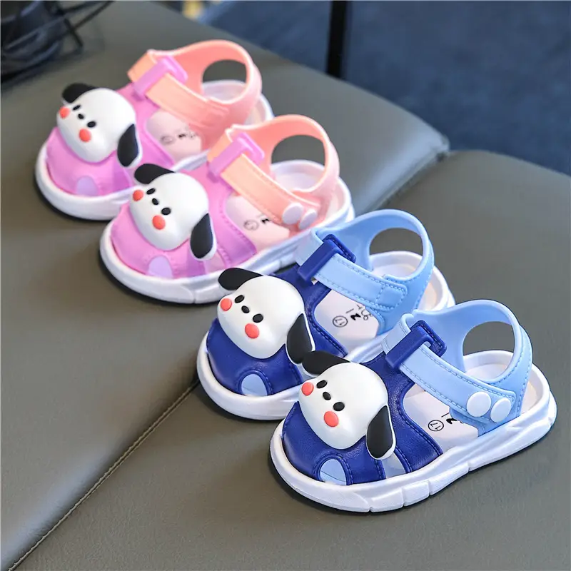 Blue Cartoon Baby Toe Cap Sandals for Kids 0-3Y
