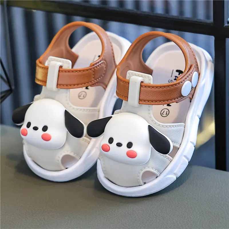 Blue Cartoon Baby Toe Cap Sandals for Kids 0-3Y