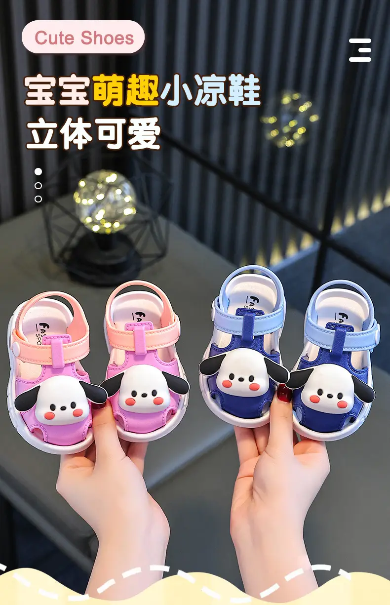 Blue Cartoon Baby Toe Cap Sandals for Kids 0-3Y — feature 1
