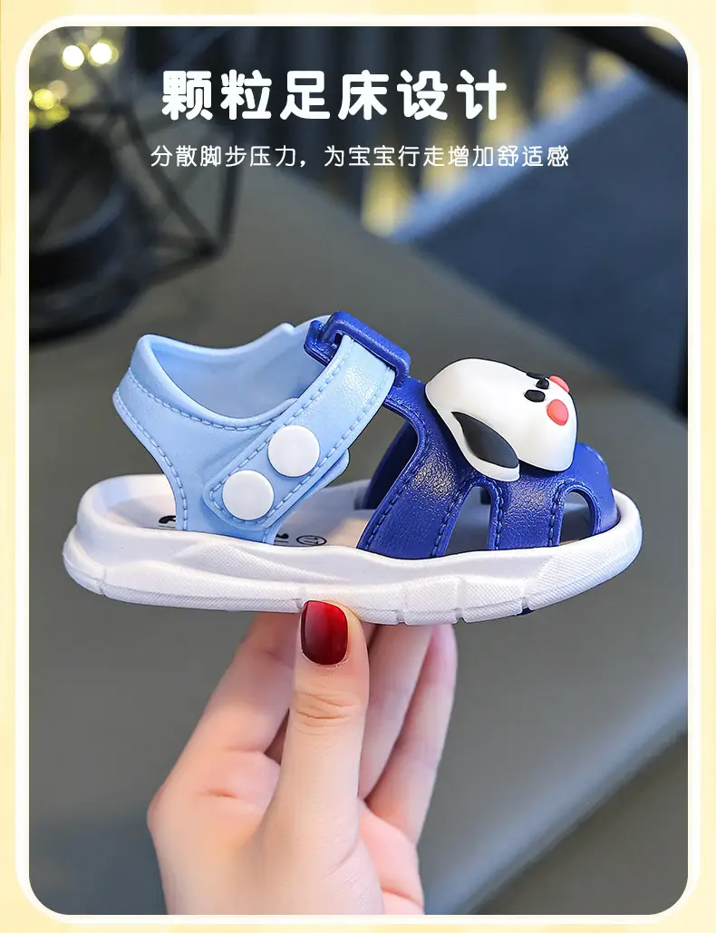 Blue Cartoon Baby Toe Cap Sandals for Kids 0-3Y — feature 7