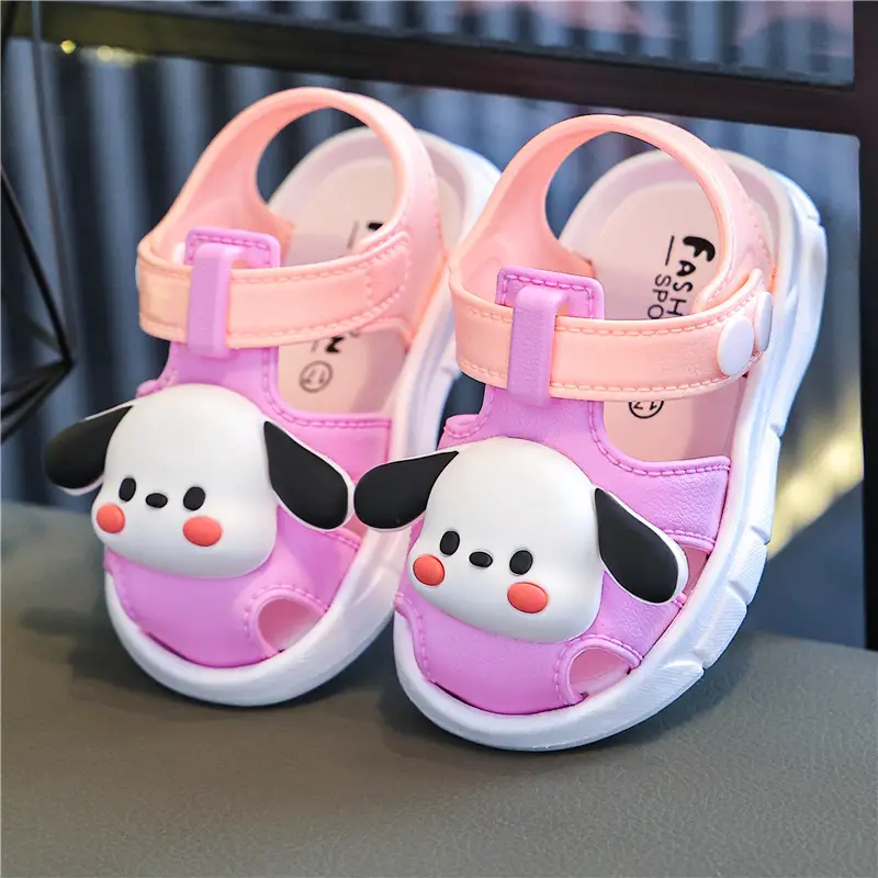 Blue Cartoon Baby Toe Cap Sandals for Kids 0-3Y