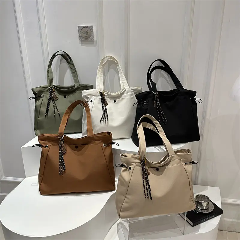 Large Capacity Olive Green Shoulder Tote Bag - Image 14