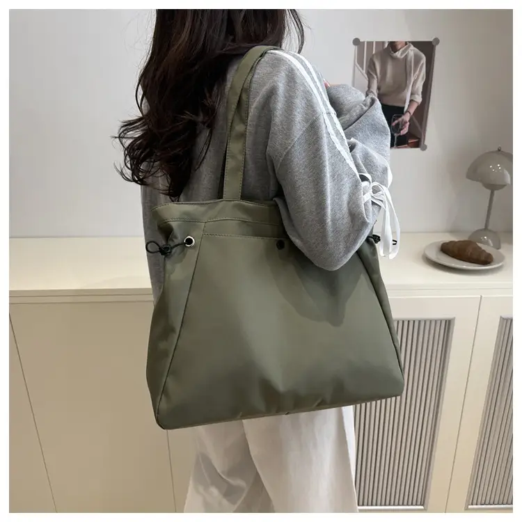 Large Capacity Olive Green Shoulder Tote Bag — feature 16