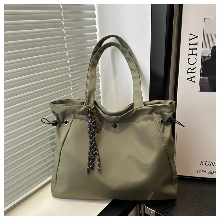 Large Capacity Olive Green Shoulder Tote Bag — feature 23