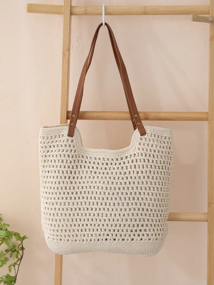 Women Straw Woven Shoulder Bags Set of 4