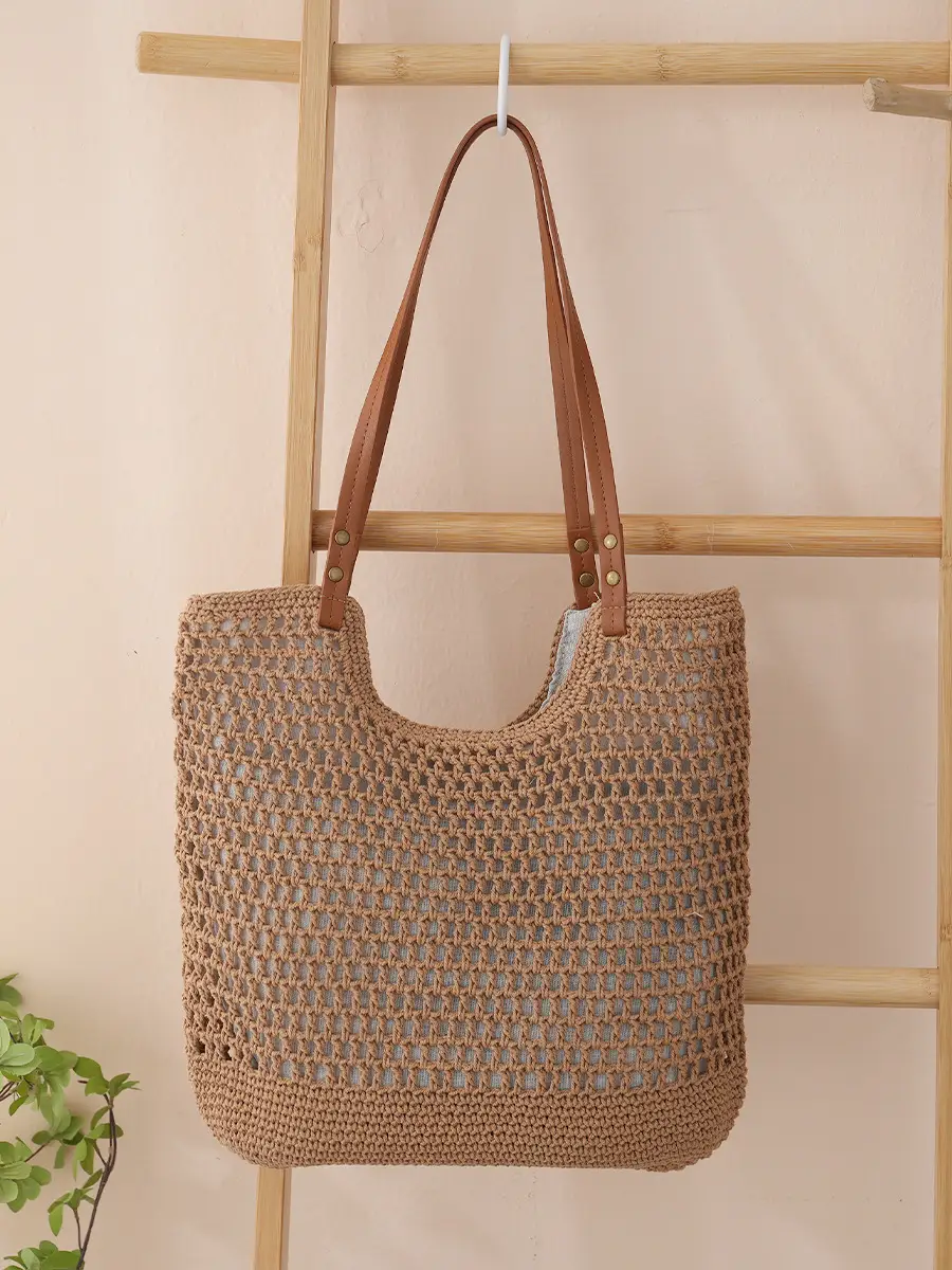 Women Straw Woven Shoulder Bags Set of 4