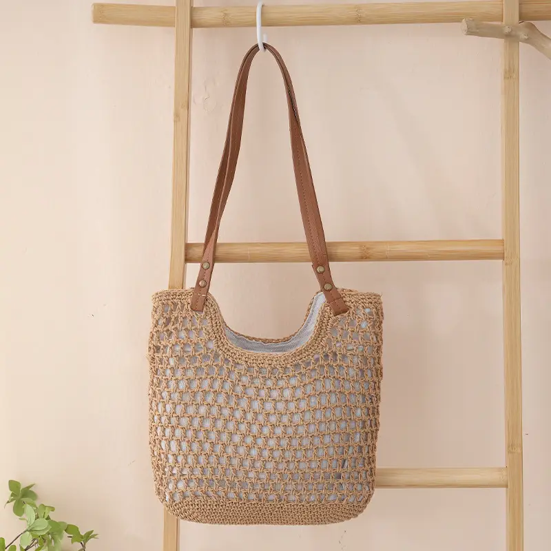 Women Straw Woven Shoulder Bags Set of 4