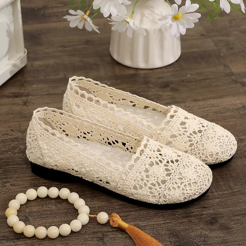 Women's Non-Slip Flat Comfortable Cloth Shoes for Middle-Aged and Elderly Mothers, Casual Shoes, Mesh Shoes, Summer Thin Breathable Mesh Surface - Image 5