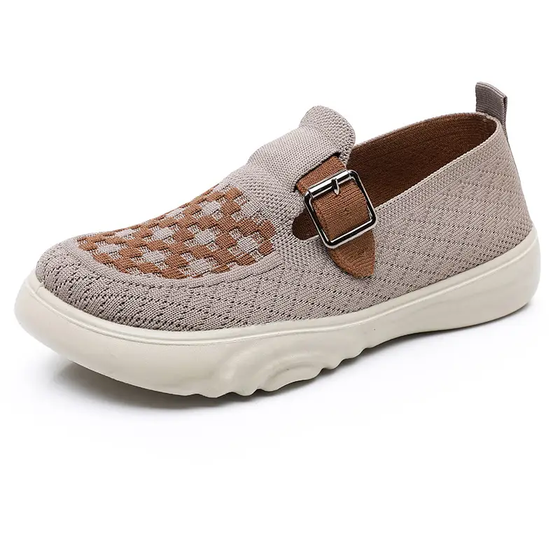 2025 Spring New Women's Knitted Casual Shoes Soft Sole Non-Slip Slip-On Shallow Mouth Mom Shoes - Image 3
