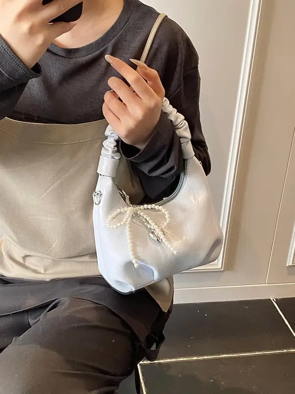 White Elastic Handle Shoulder Bag 2026 New Model - Image 6