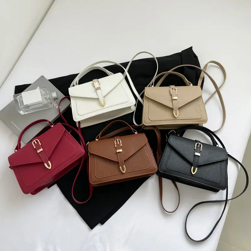 White Square Leather Shoulder Bag for Women - Image 6