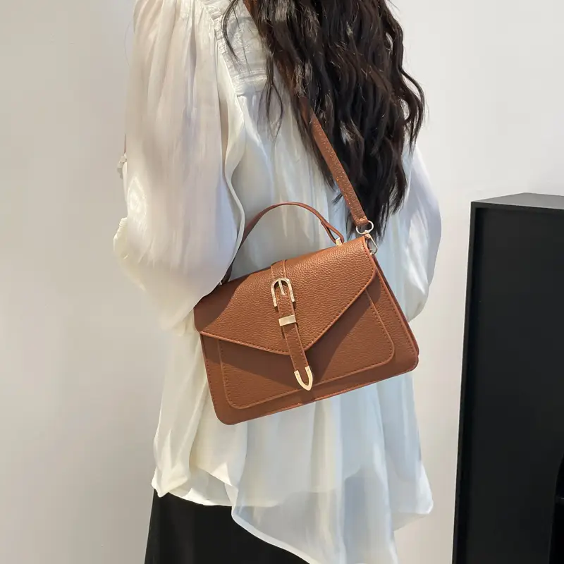 White Square Leather Shoulder Bag for Women - Image 7