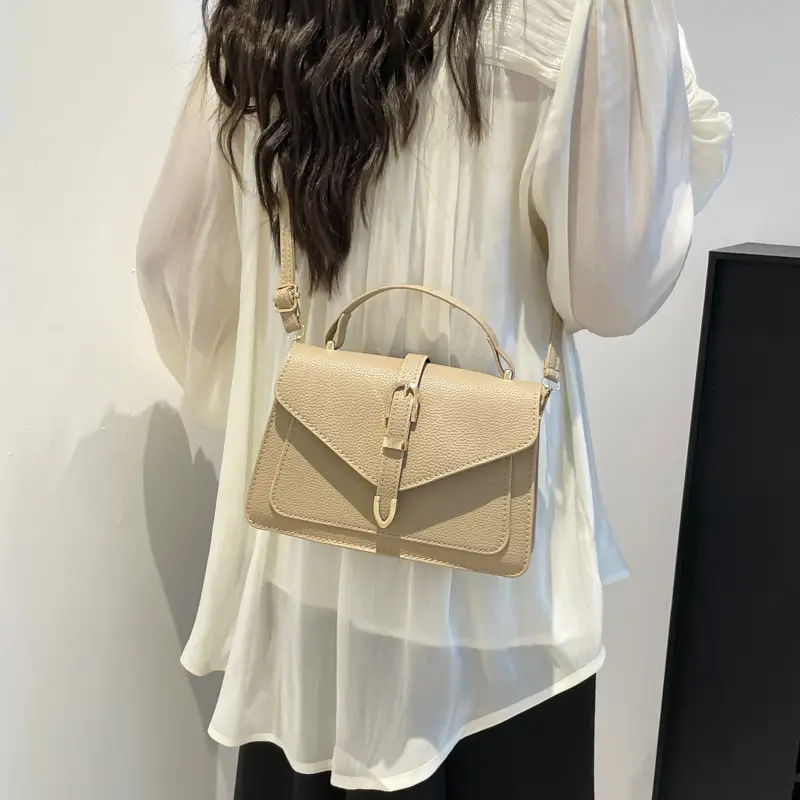 White Square Leather Shoulder Bag for Women - Image 8