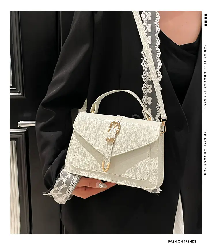 White Square Leather Shoulder Bag for Women — feature 1
