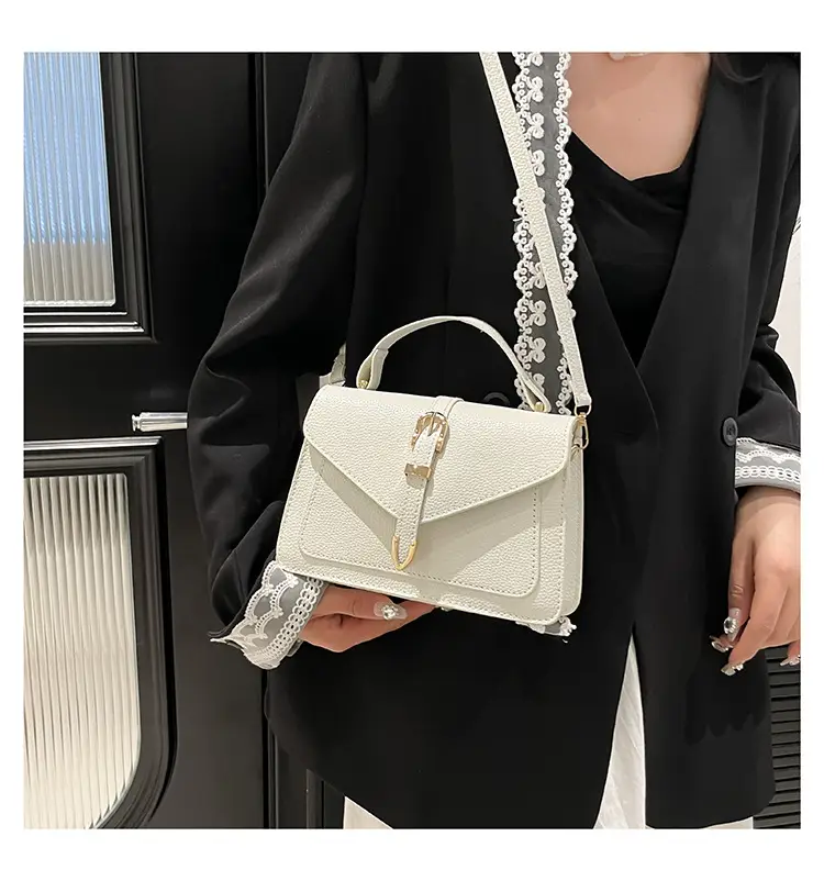 White Square Leather Shoulder Bag for Women — feature 19