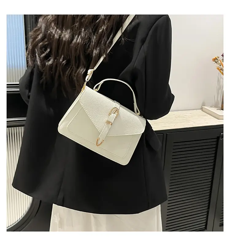 White Square Leather Shoulder Bag for Women — feature 21