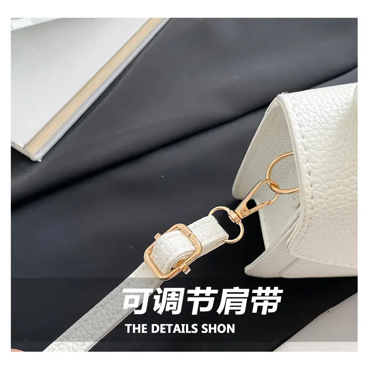 White Square Leather Shoulder Bag for Women — feature 4