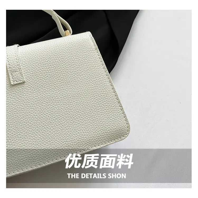 White Square Leather Shoulder Bag for Women — feature 5