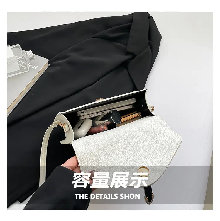 White Square Leather Shoulder Bag for Women — feature 7