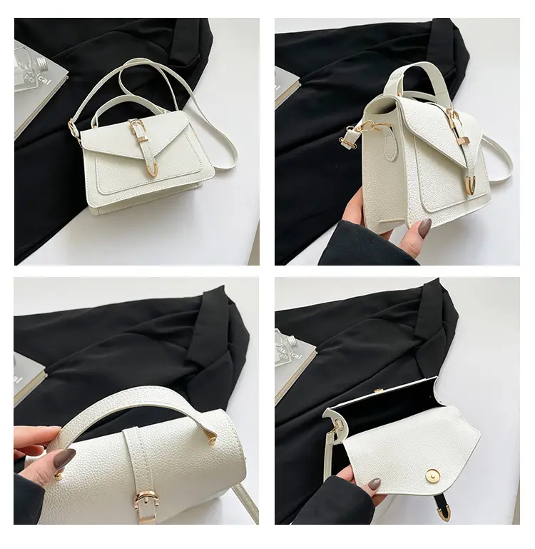 White Square Leather Shoulder Bag for Women — feature 9