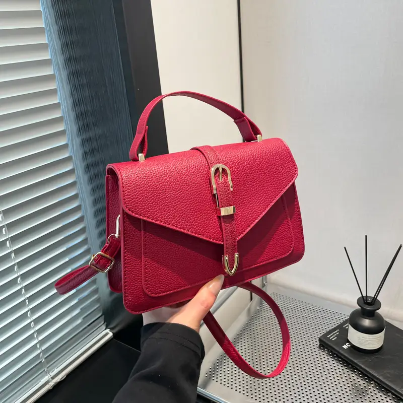 White Square Leather Shoulder Bag for Women - Image 3