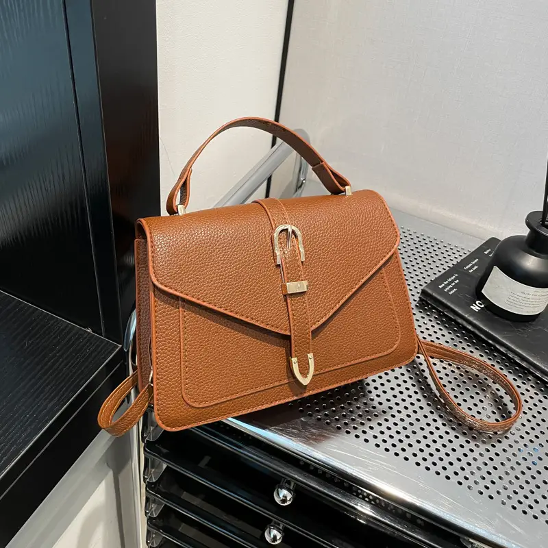 White Square Leather Shoulder Bag for Women - Image 4