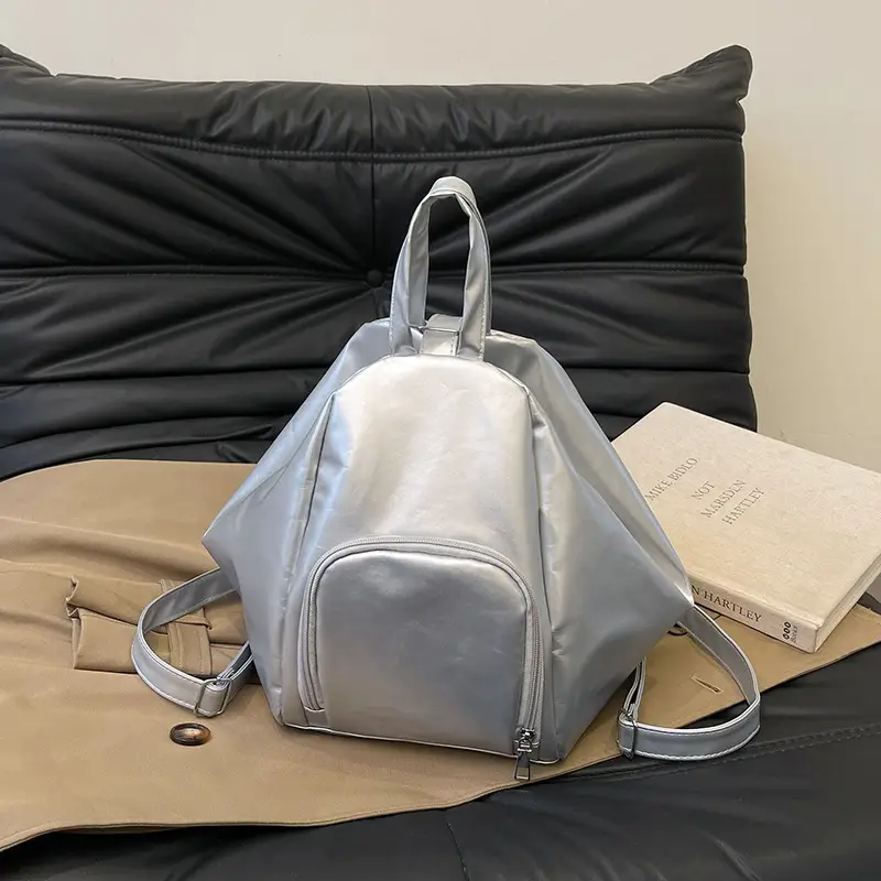 Silver Korean Style Pleated Shoulder Bag 2024 - Image 7