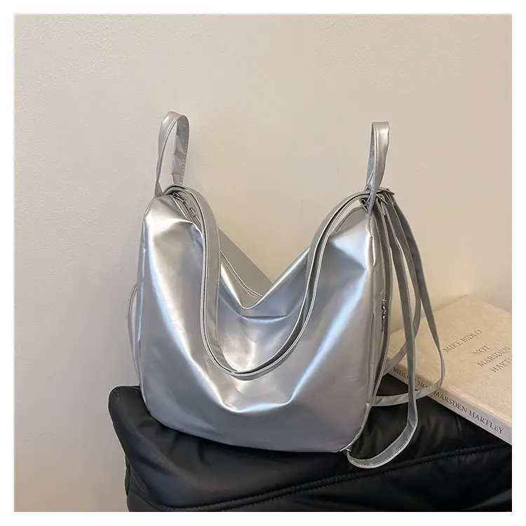 Silver Korean Style Pleated Shoulder Bag 2024 — feature 20