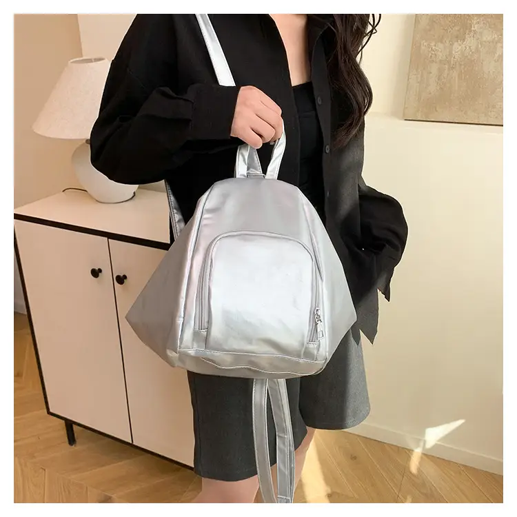 Silver Korean Style Pleated Shoulder Bag 2024 — feature 39