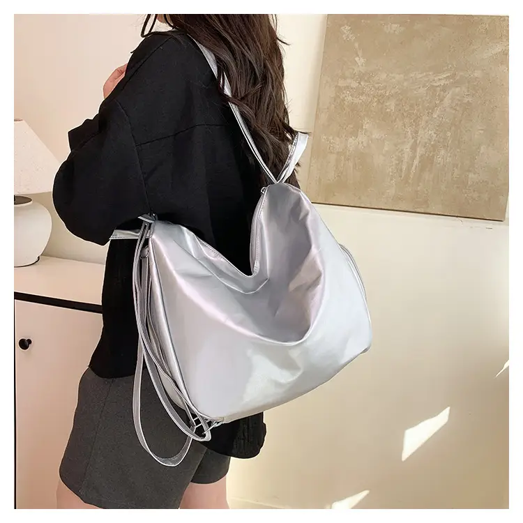 Silver Korean Style Pleated Shoulder Bag 2024 — feature 46