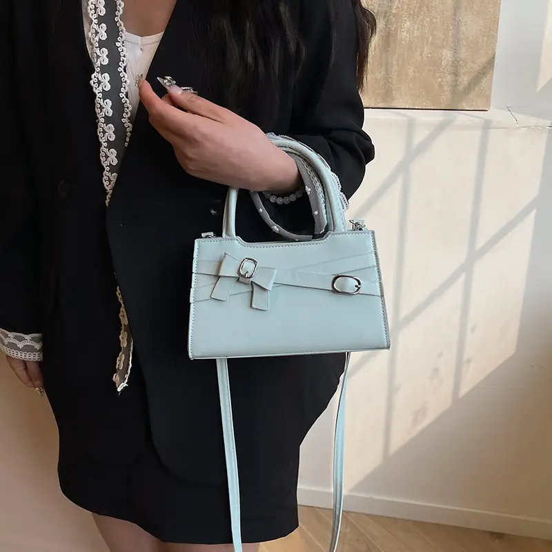 Light Blue Crossbody Bag with Unique Texture for Women — feature 11
