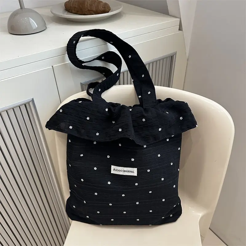 Fairy Ruffled Mesh Tote Bag Women Spring New