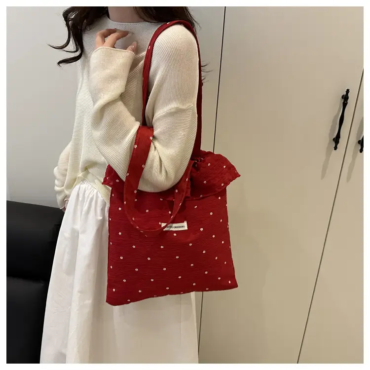 Fairy Ruffled Mesh Tote Bag Women Spring New — feature 12