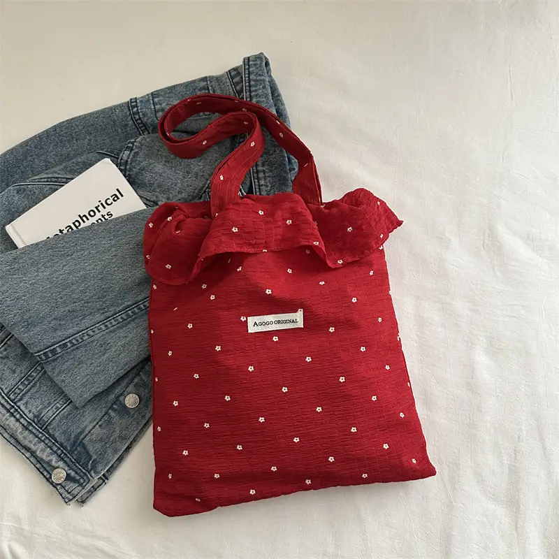 Fairy Ruffled Mesh Tote Bag Women Spring New