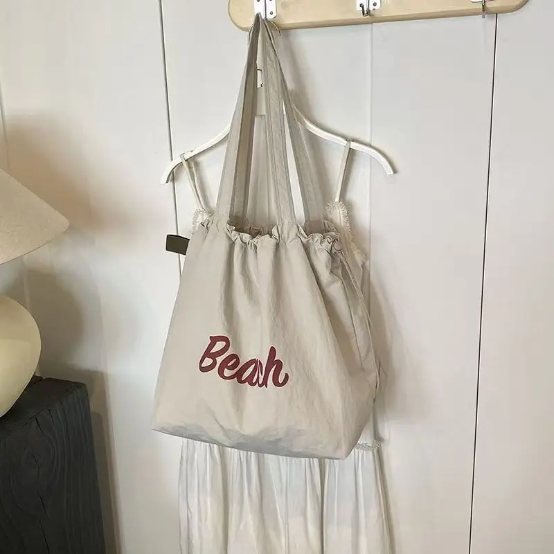 Women's Drawstring Canvas Shoulder Bag Large Capacity — feature 30