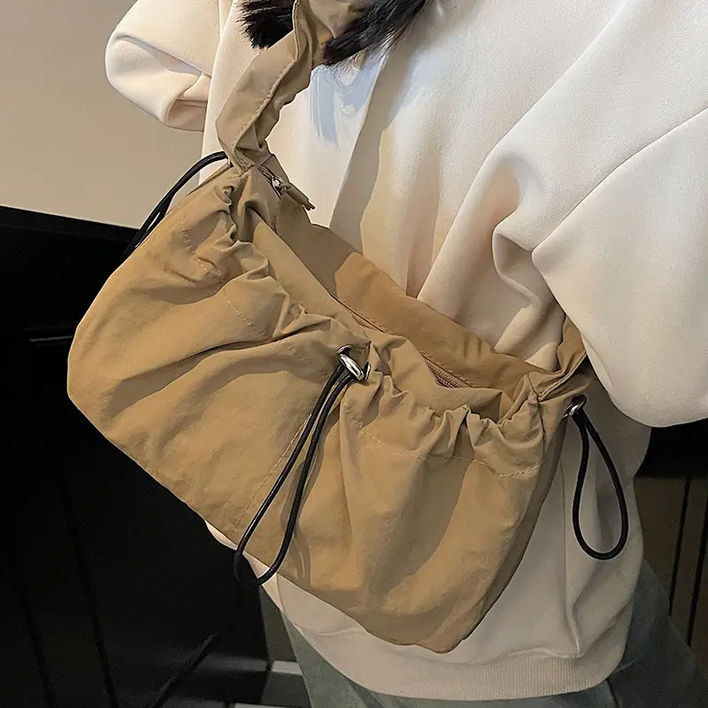Factory Korean Drawstring Pleated Cloud Bag 2025 - Image 5