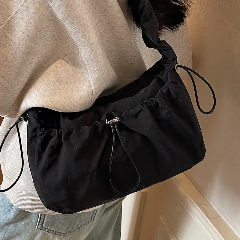 Factory Korean Drawstring Pleated Cloud Bag 2025 - Image 7