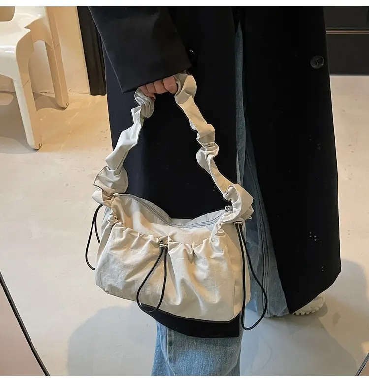 Factory Korean Drawstring Pleated Cloud Bag 2025 — feature 16