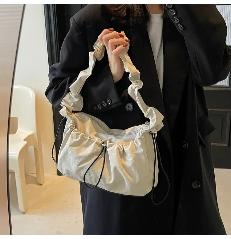 Factory Korean Drawstring Pleated Cloud Bag 2025 — feature 17