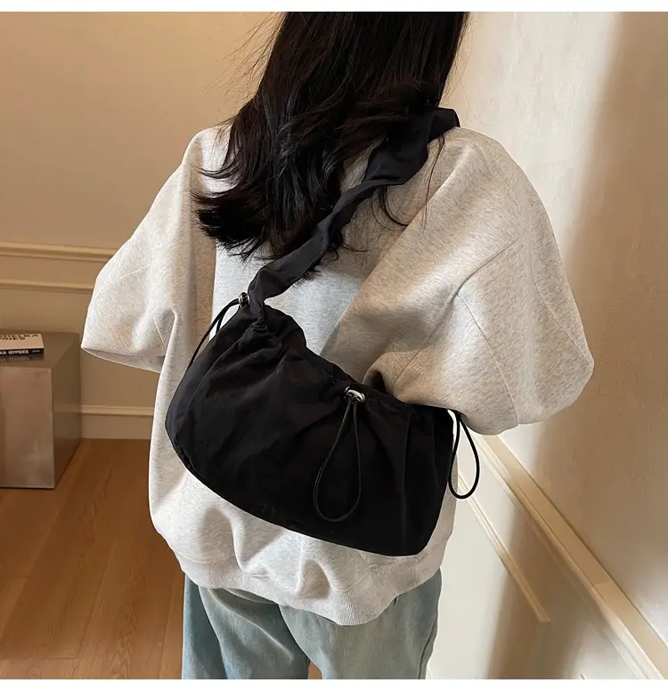 Factory Korean Drawstring Pleated Cloud Bag 2025 — feature 29
