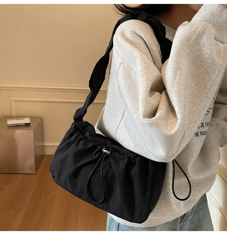 Factory Korean Drawstring Pleated Cloud Bag 2025 — feature 30