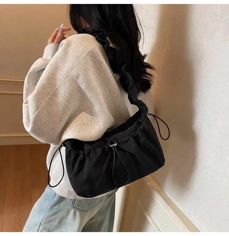 Factory Korean Drawstring Pleated Cloud Bag 2025 — feature 32