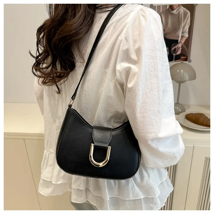 Black Leather Shoulder Bag for Women 2025 Casual — feature 13
