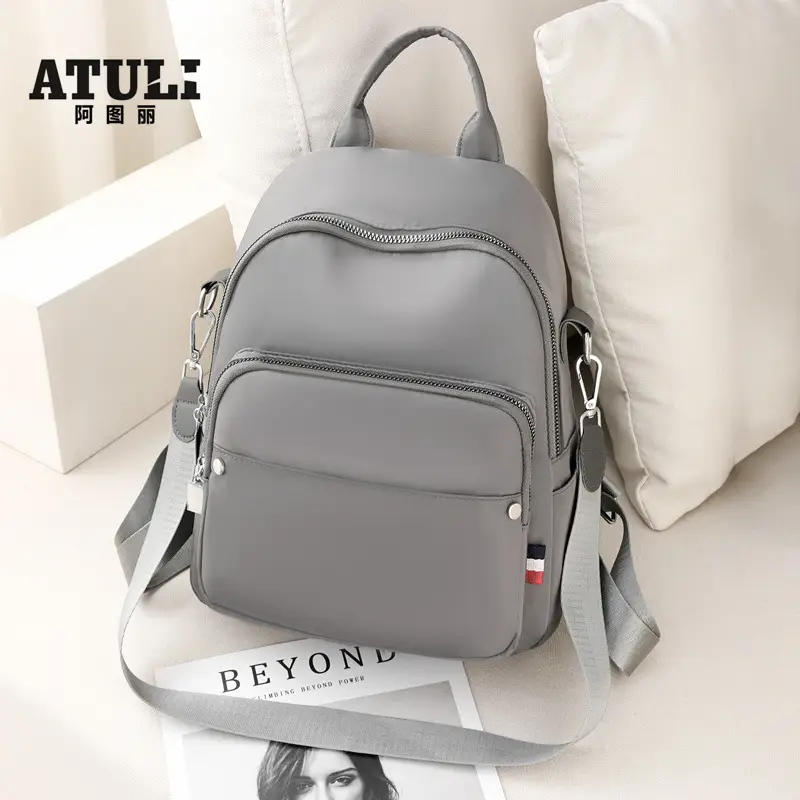 New Women's Black Nylon Travel Backpack Single Shoulder - Image 5