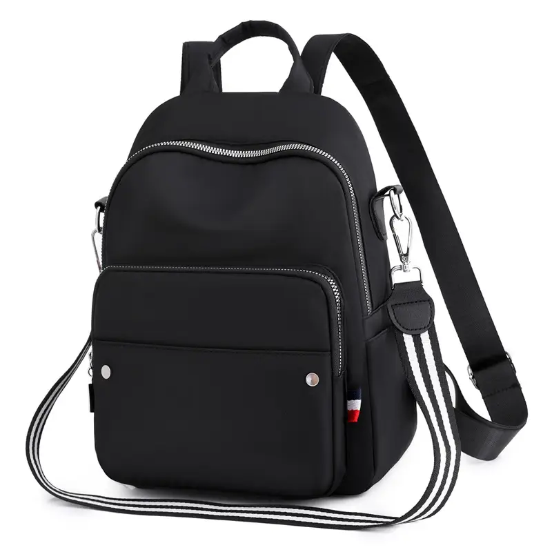 New Women's Black Nylon Travel Backpack Single Shoulder - Image 8