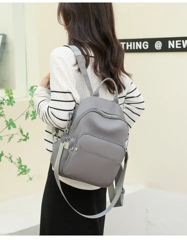 New Women's Black Nylon Travel Backpack Single Shoulder — feature 20