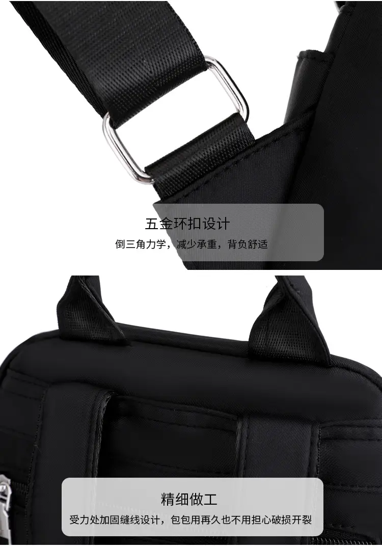 New Women's Black Nylon Travel Backpack Single Shoulder — feature 28
