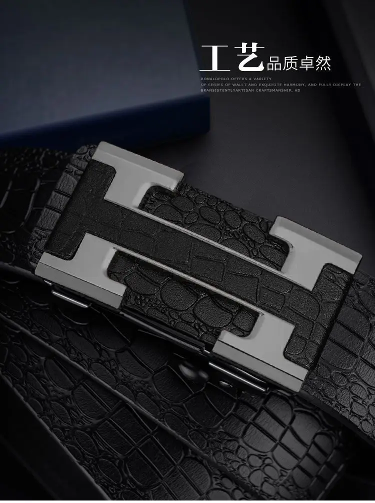 Men's Crocodile Belt with Gold Buckle — feature 4