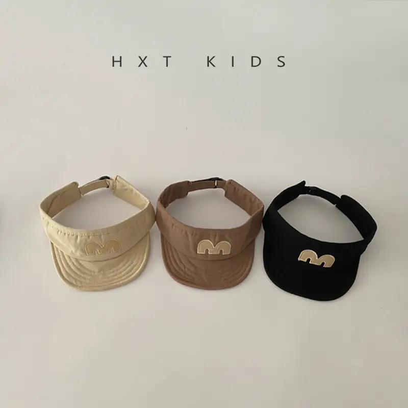 Baby's M-Letter Embroidered Black Visor Cap - Image 9