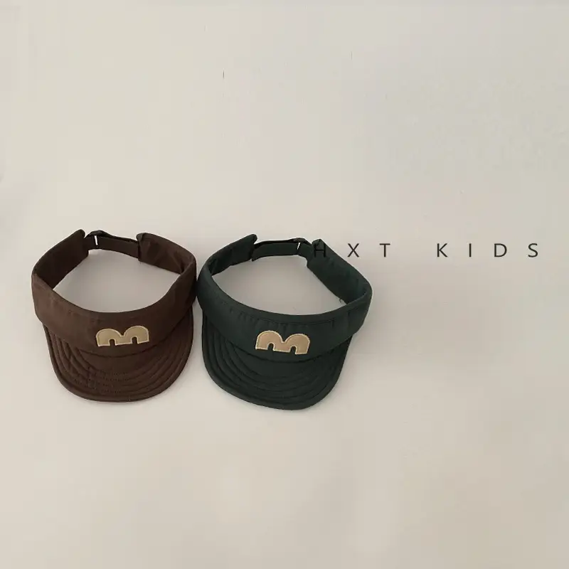 Baby's M-Letter Embroidered Black Visor Cap - Image 10